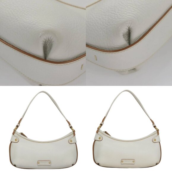 Salvatore Ferragamo Shoulder Bag Leather White Auth 105780V